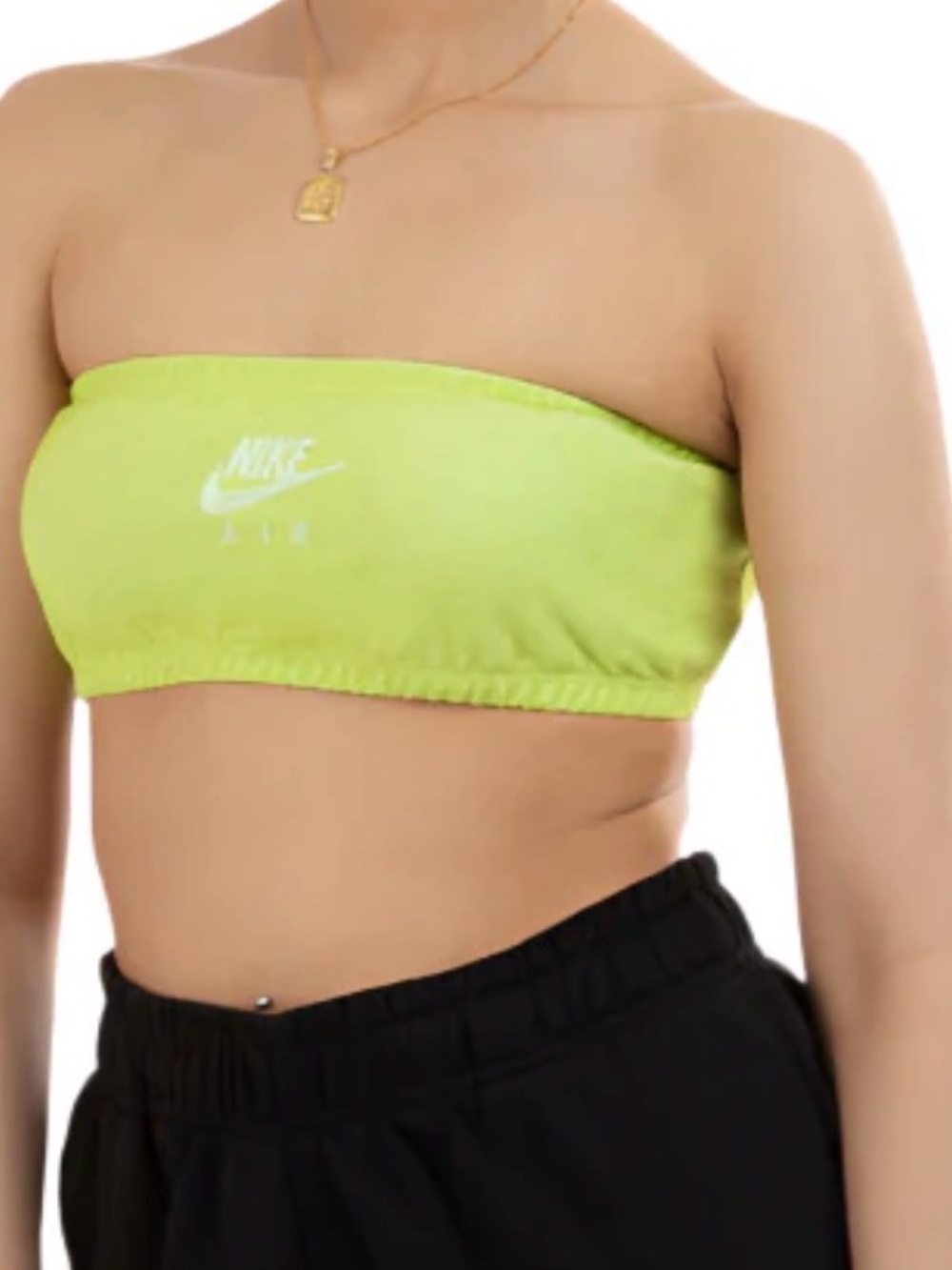 Nike Neon Green Strapless Bandeau Crop Top